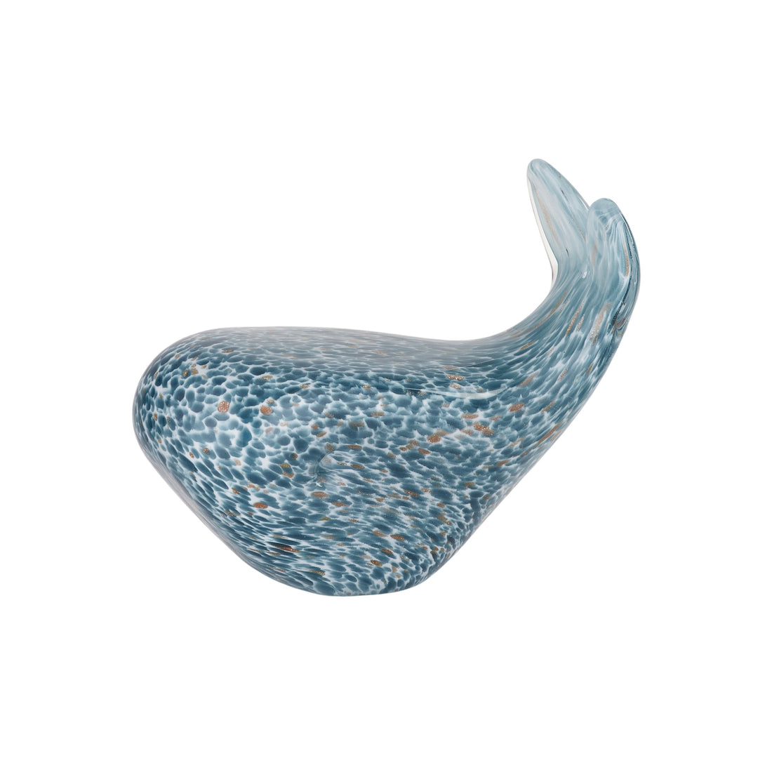 Wally Whale Glass Sculpt 13.5x7x10.5cm