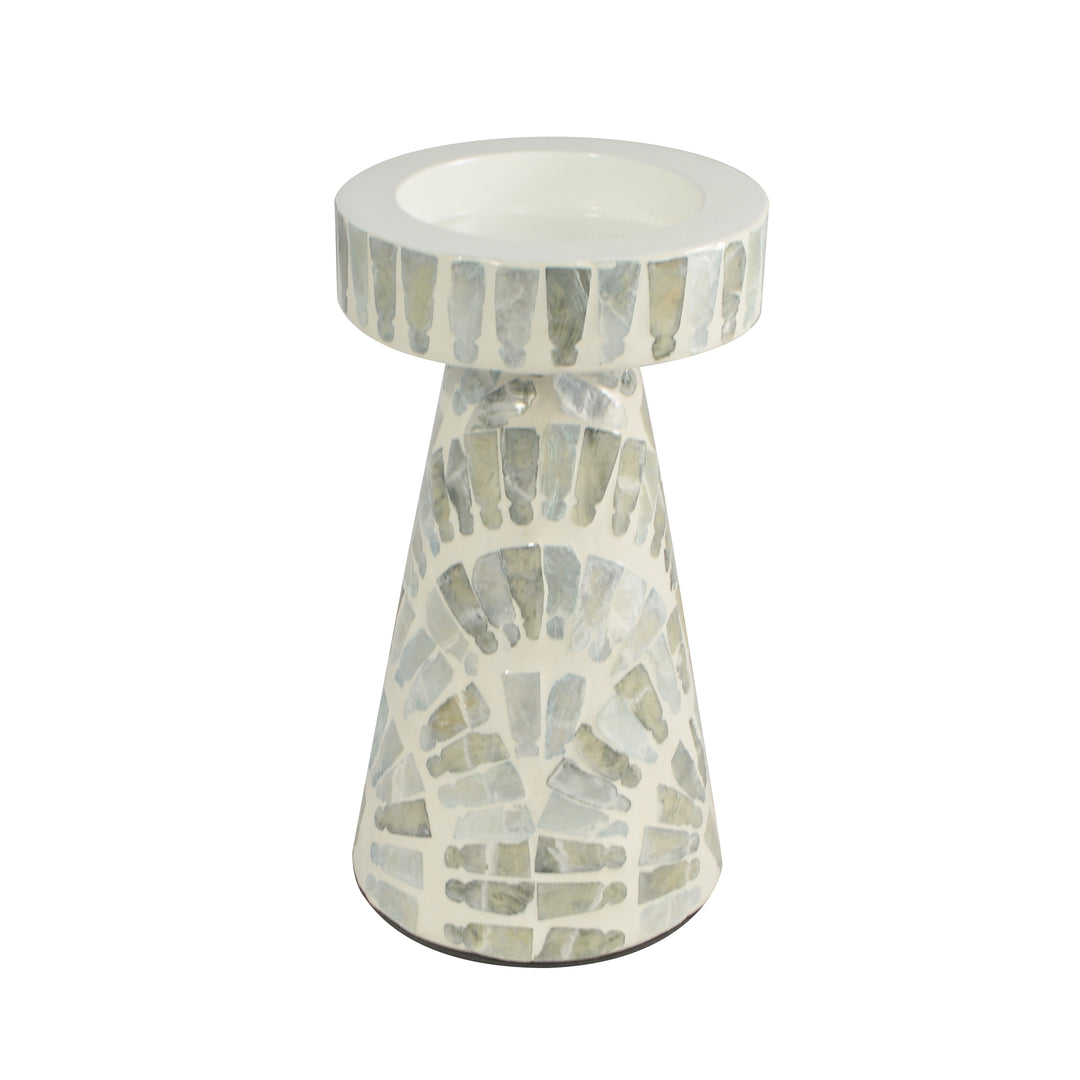 Aria Inlay Candleholder Blue 12x17cm