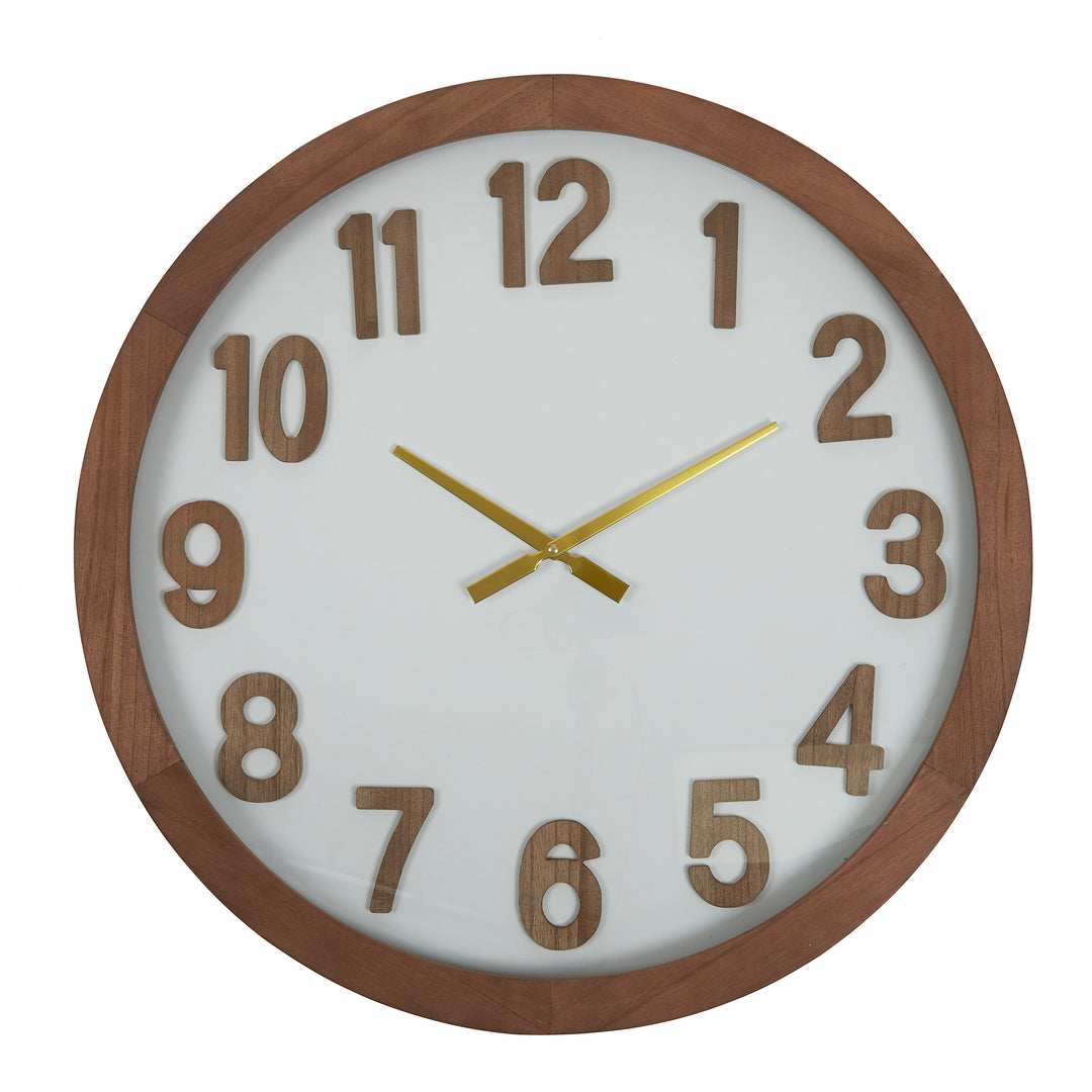Cade Wood Clock 70cm Walnut White