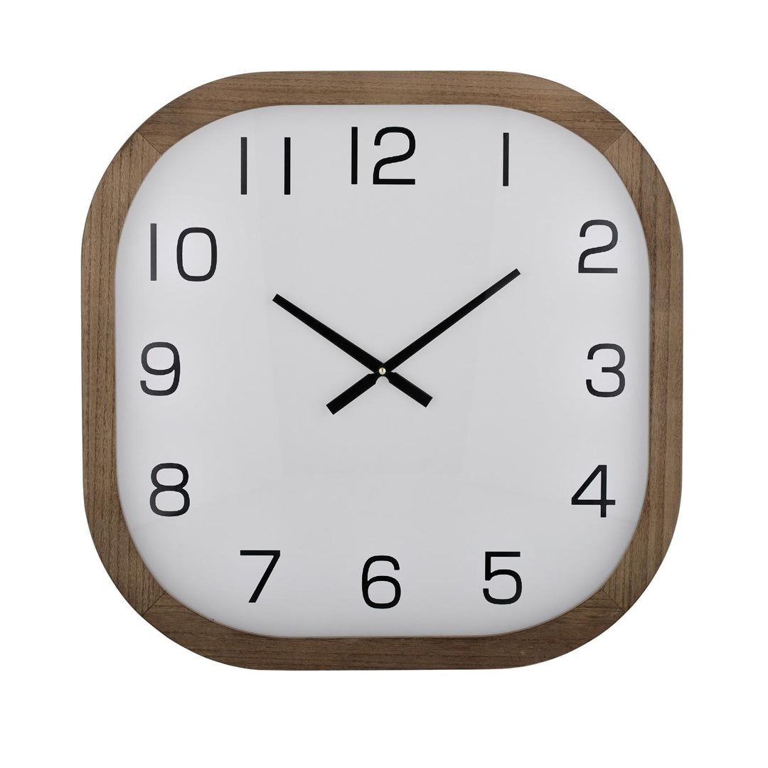 Lincoln Wood Clock 60x60cm Walnut/White