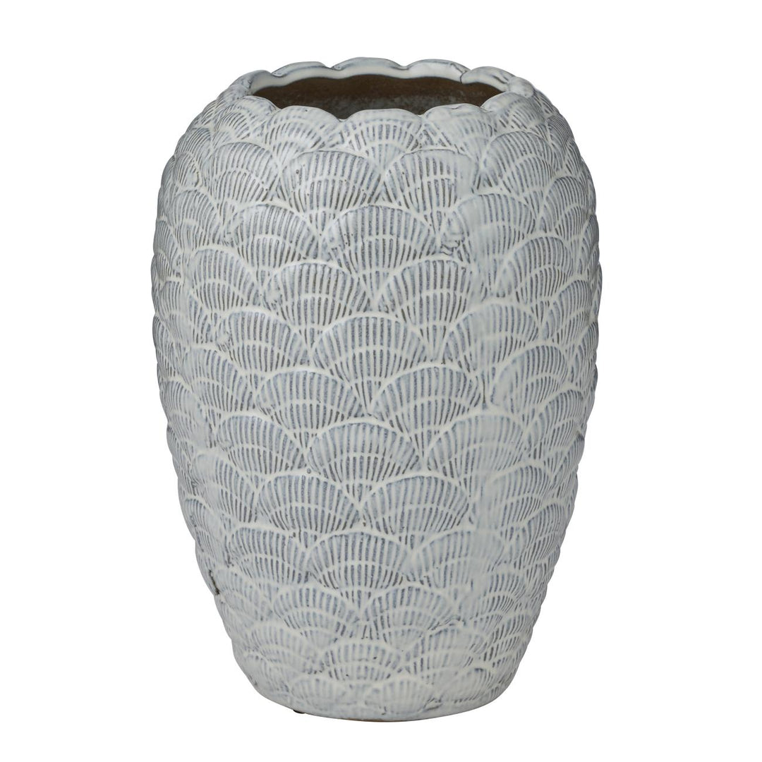 Cockle Ceramic Vase 20x28cm White