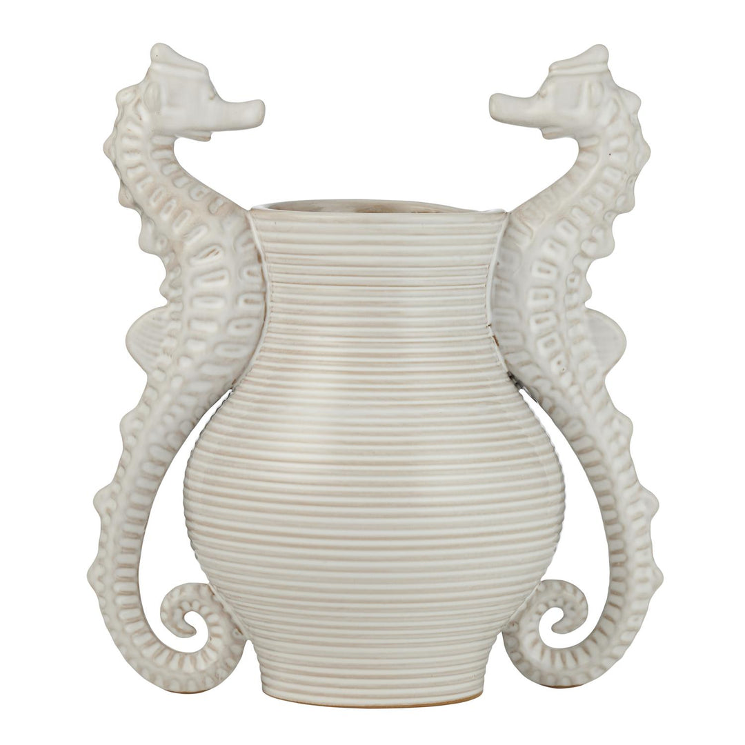 Seahorse Ceramic Vase 23x16x28cm Natural