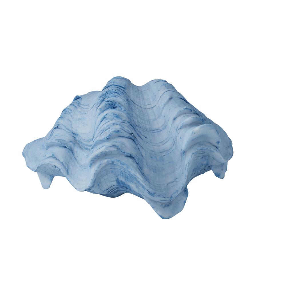 Clam Resin Shell 14x7x10cm Blue