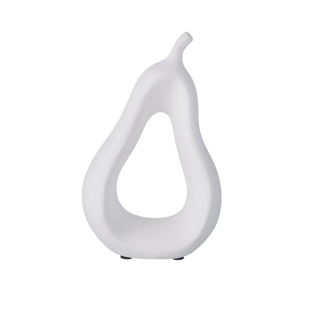 Pear Sculpture White 22cm