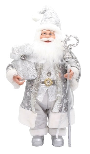 Santa Sequin Silver 45cm