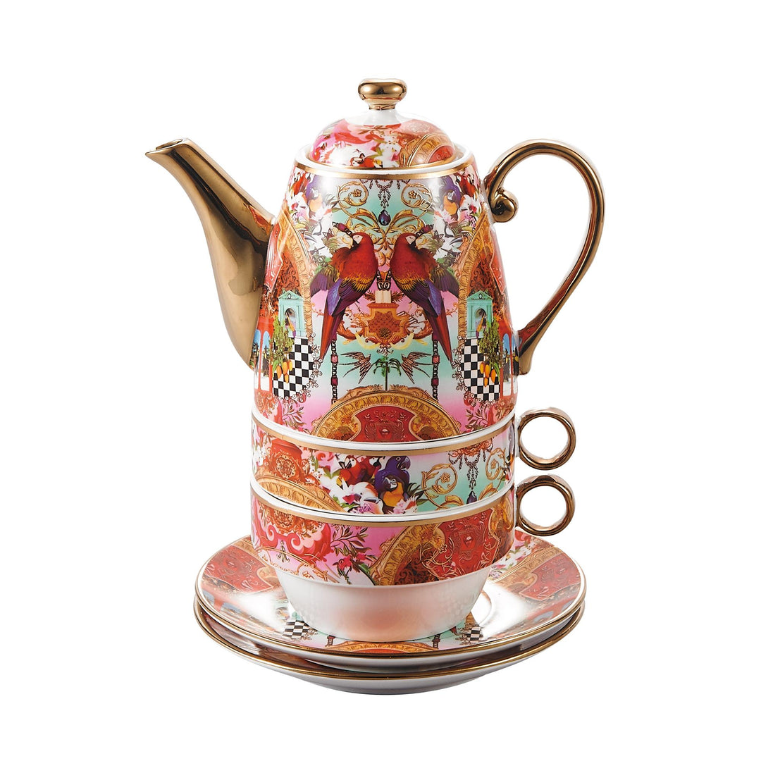 Milano Tea For Two Gold Red Parrot