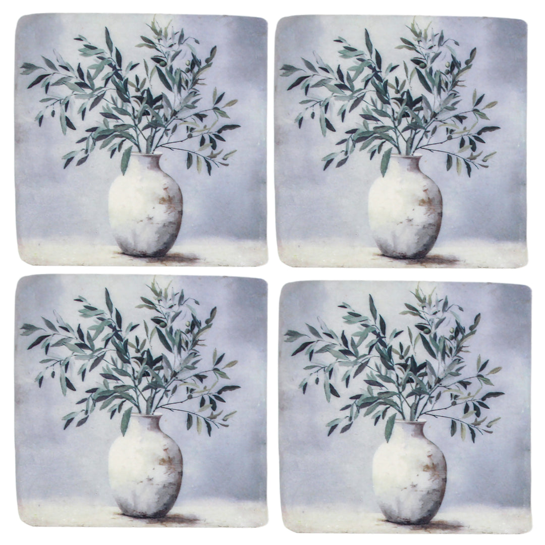 Leafy Lounge Resin Coasters S4
