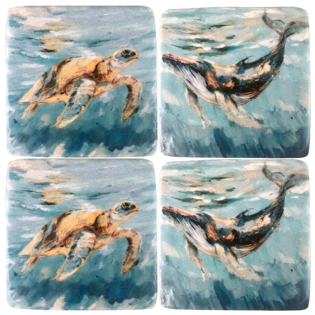 Sea My Friends Resin Coasters 10x10