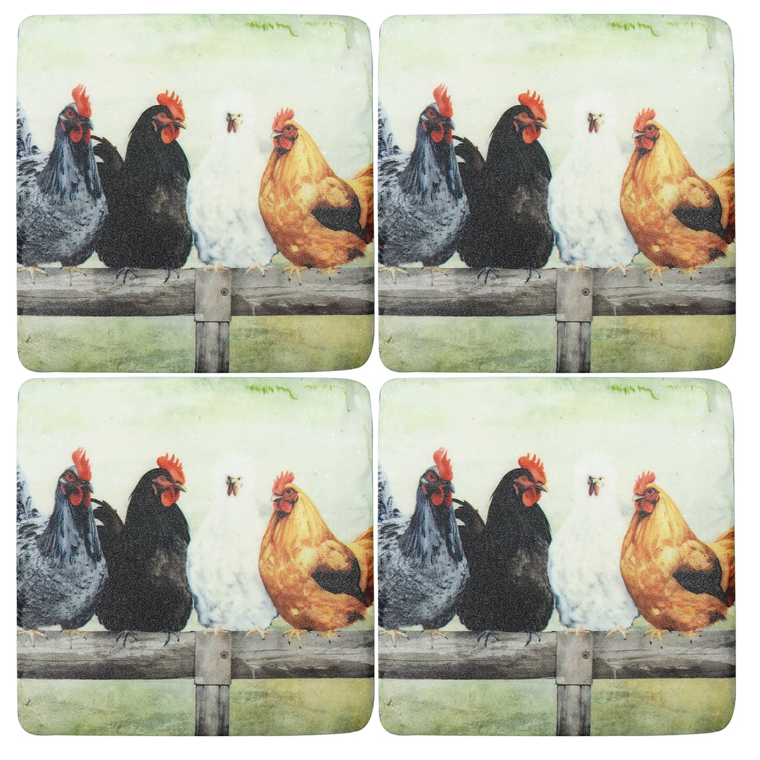 Wing & Bloom Resin Coasters 10x10
