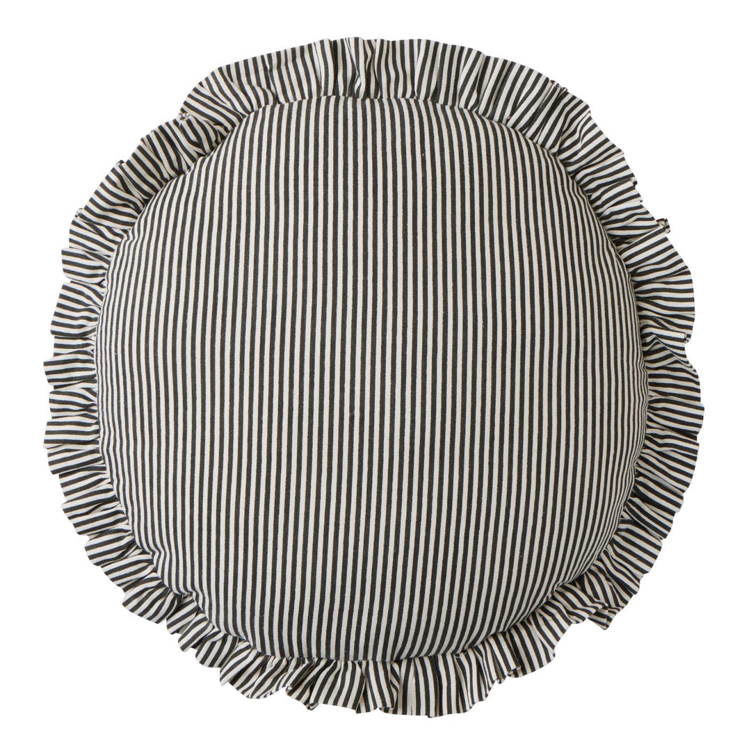 Bonny Round Cushion 40cm Black/Ivory Cotton