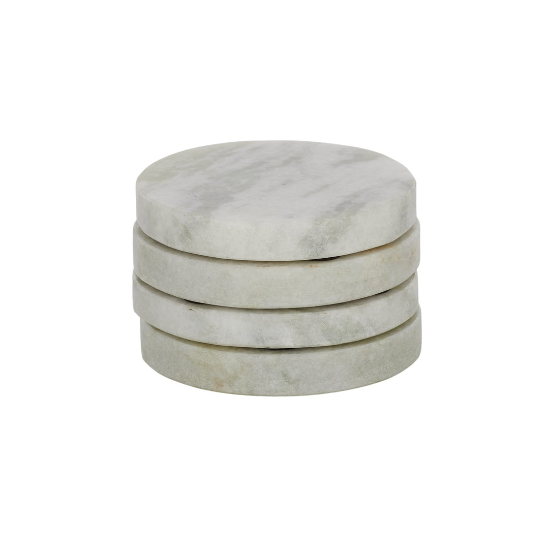 Neo Round Marble Coaster 10cm Green S/4