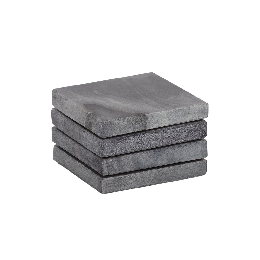 Neo Square Marble Coaster 10cm Grey S/4