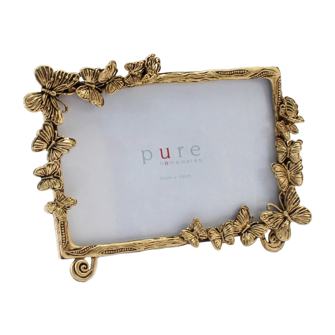 Ellery Gold Pewter Frame With Butterflys