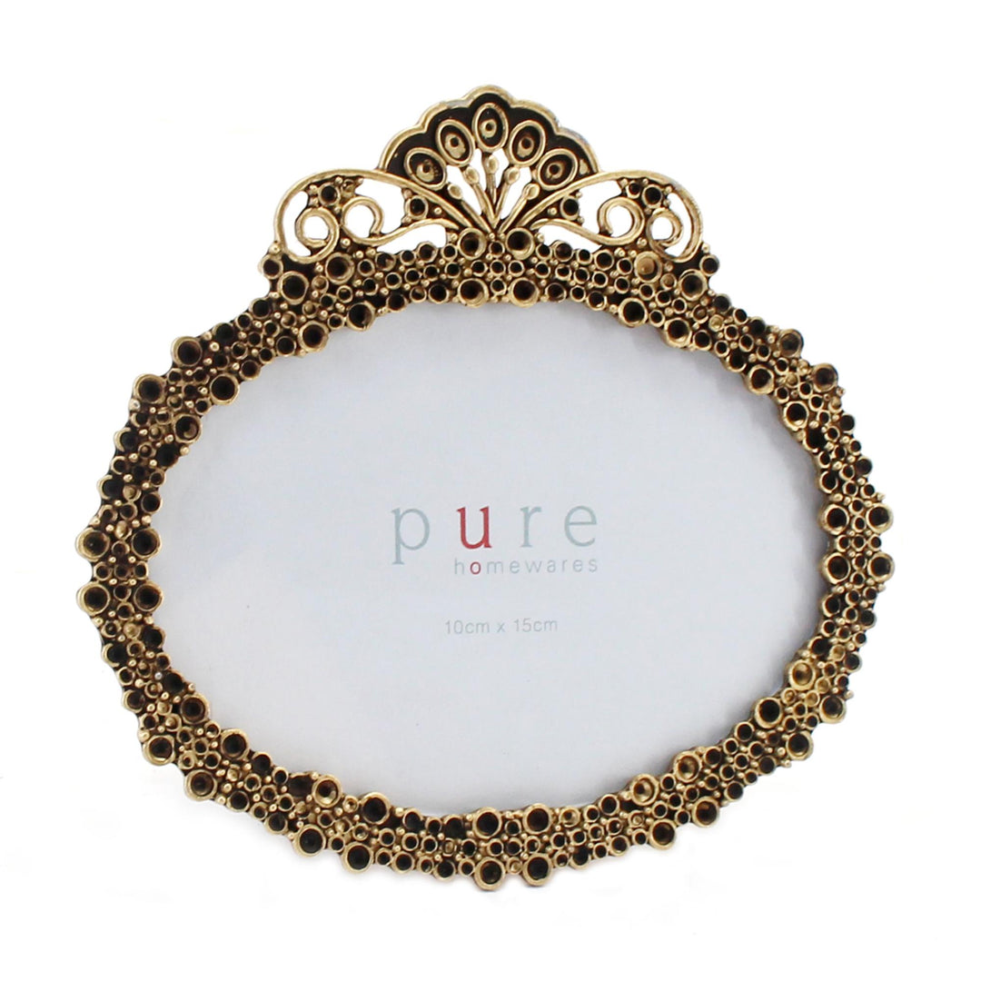 Ellery Gold Pewter Frame Oval Landscape