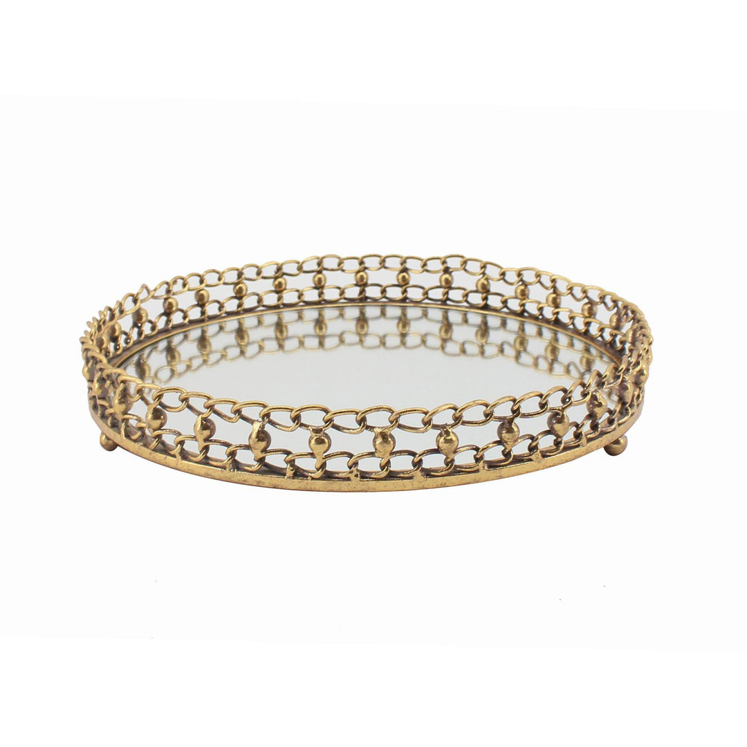 Waterloo Gold Iron Round Tray Small