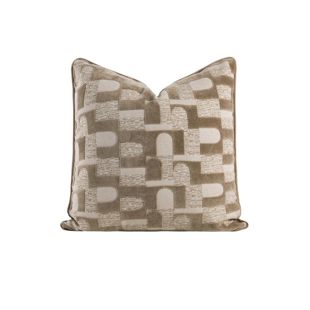 Abstract Jacquard Cushion Light Coffee 60cm