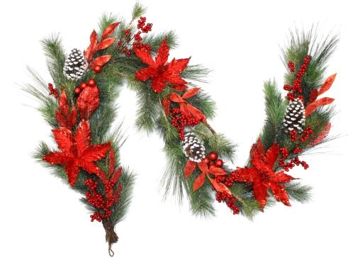 Garland Poinsettia Red 180cm