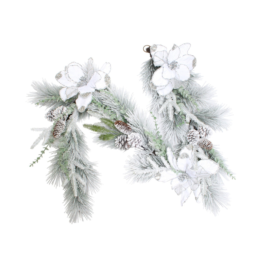 Magnolia White Garland 180cm