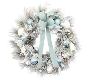 Wreath Led Turquoise Tides 66cm