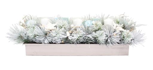 Candle Holder Led 3 Lite Turquoise Tides 32cm