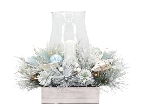 Candle Holder Led 1 Lite Turquoise Tides 42cm