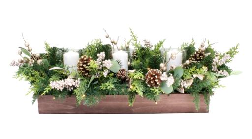 Candle Holder Led 3 Lite Perle Whisper 32cm