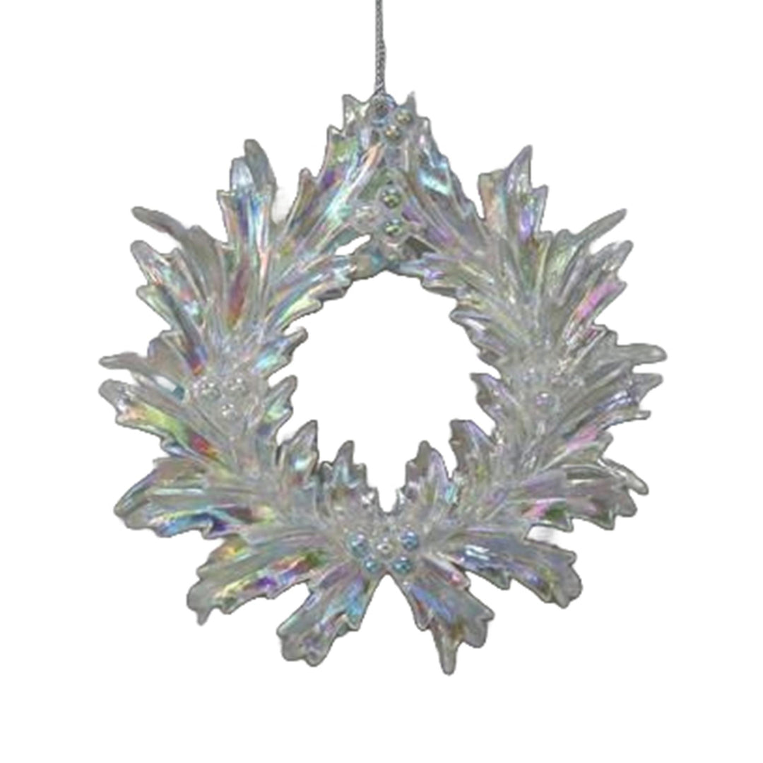 Acrylic Irridescent Wreath Dec Clear 13x1.8x12.7