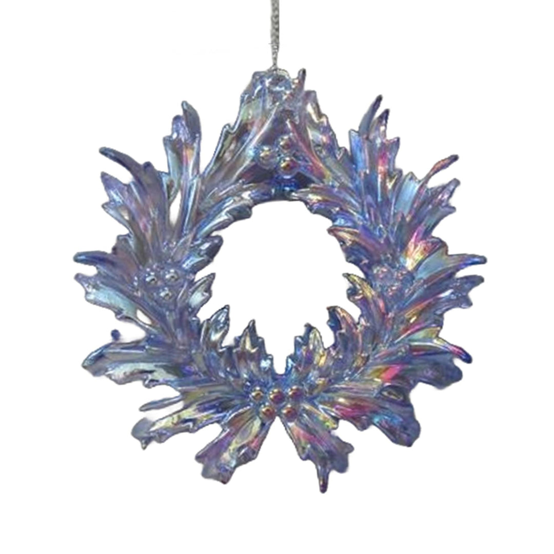 Acrylic Irridescent Wreath Dec Mauve 13x1.8x12.7
