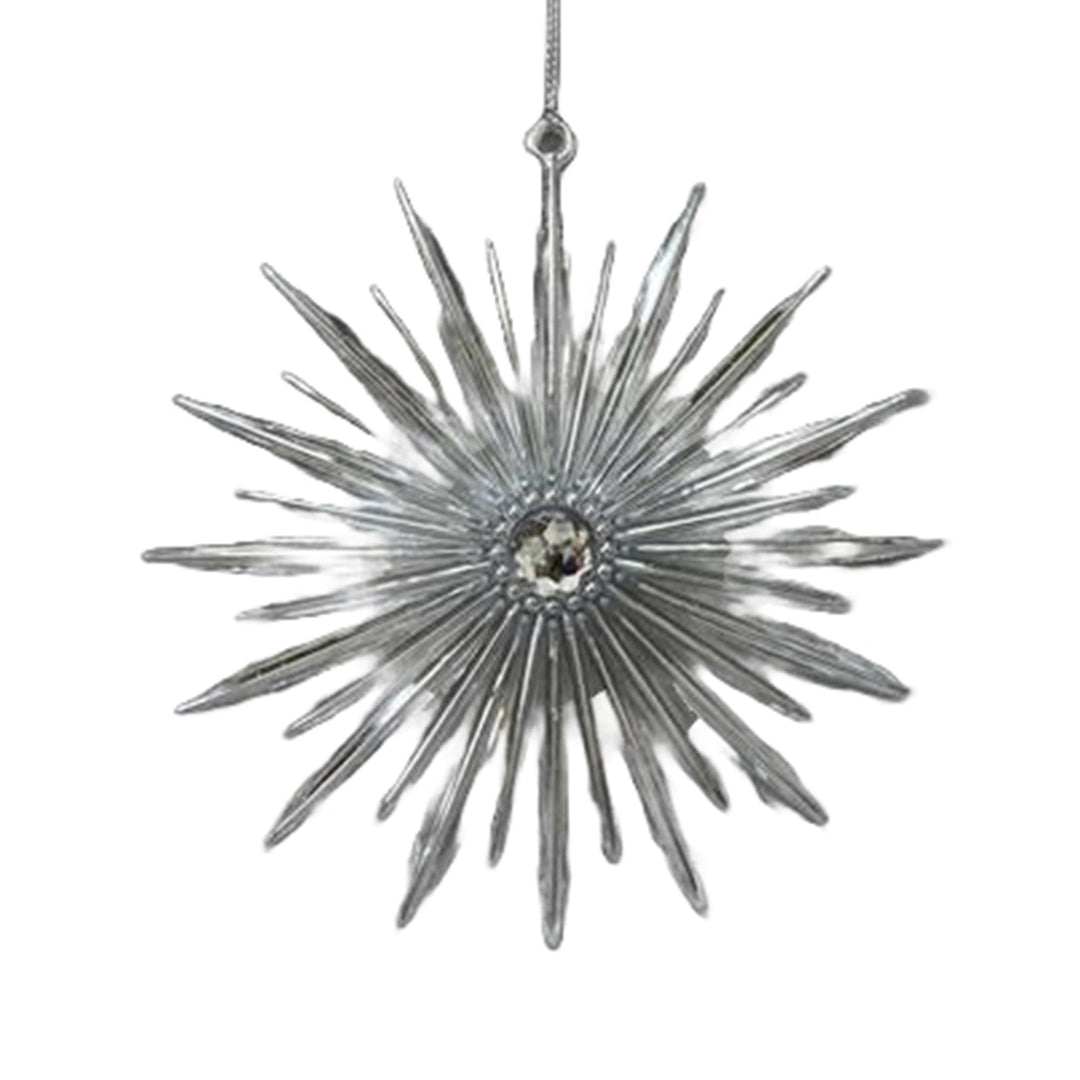 Acrylic Starburst Dec Silver 12.7x0.8x13.5