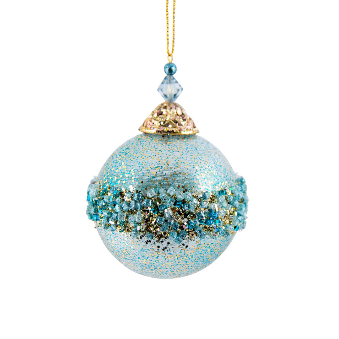 Acrylic Crusted Champagne Tiffany Ball 7.6x7.6x10.8