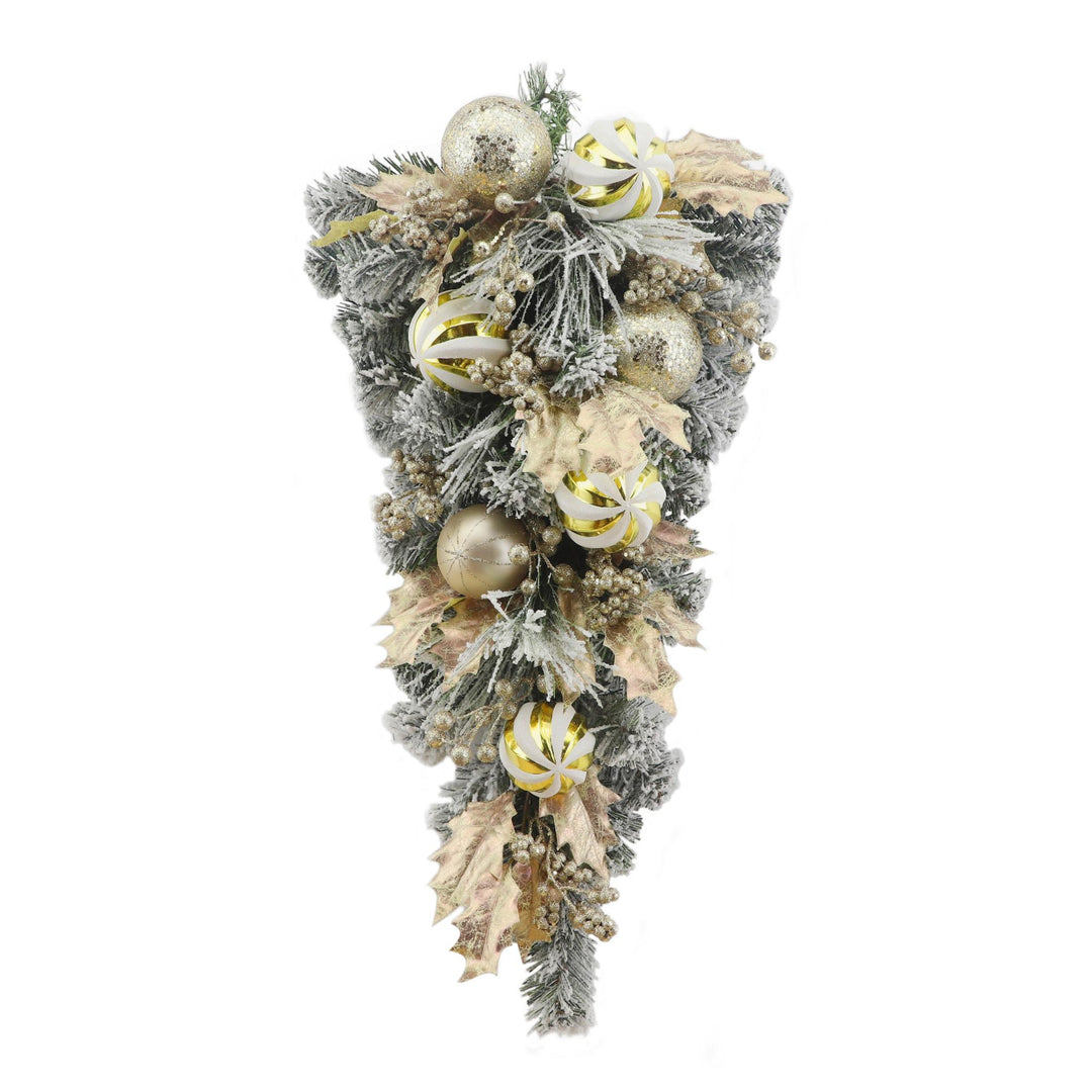 Mixed Champagne Holly Teardrop 68cm