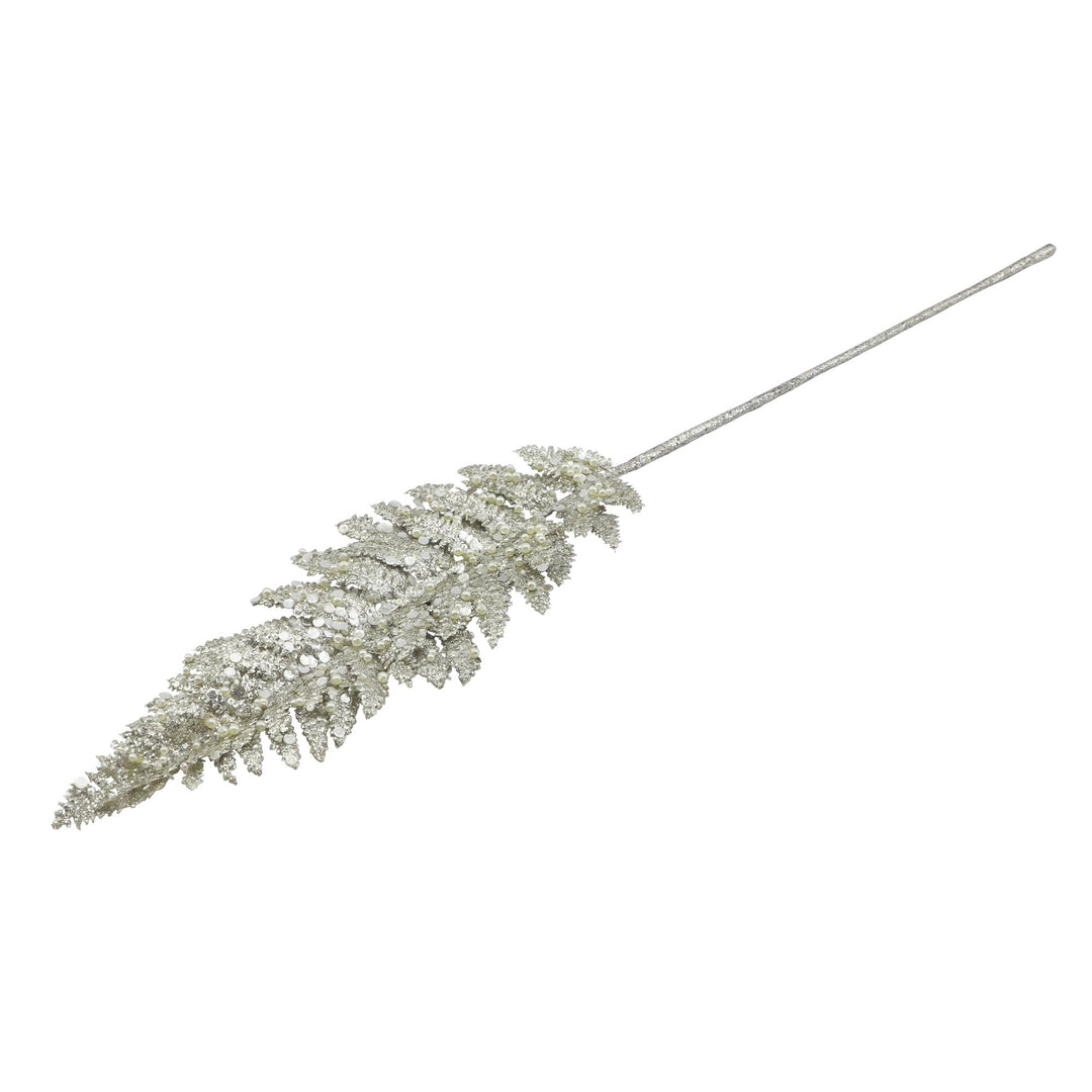 Plastic Fern Leaf Spray Platinum 71cm