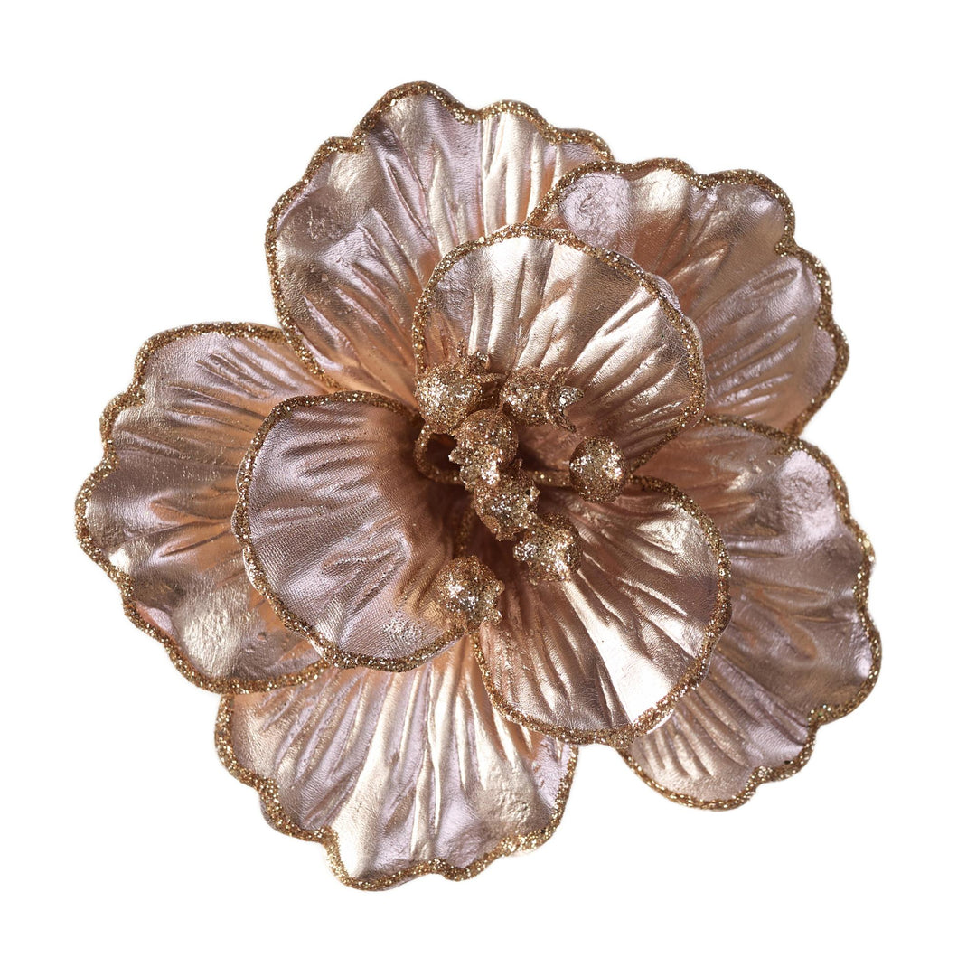 Clip On Fabric Magnolia Metallic Pink 15x10