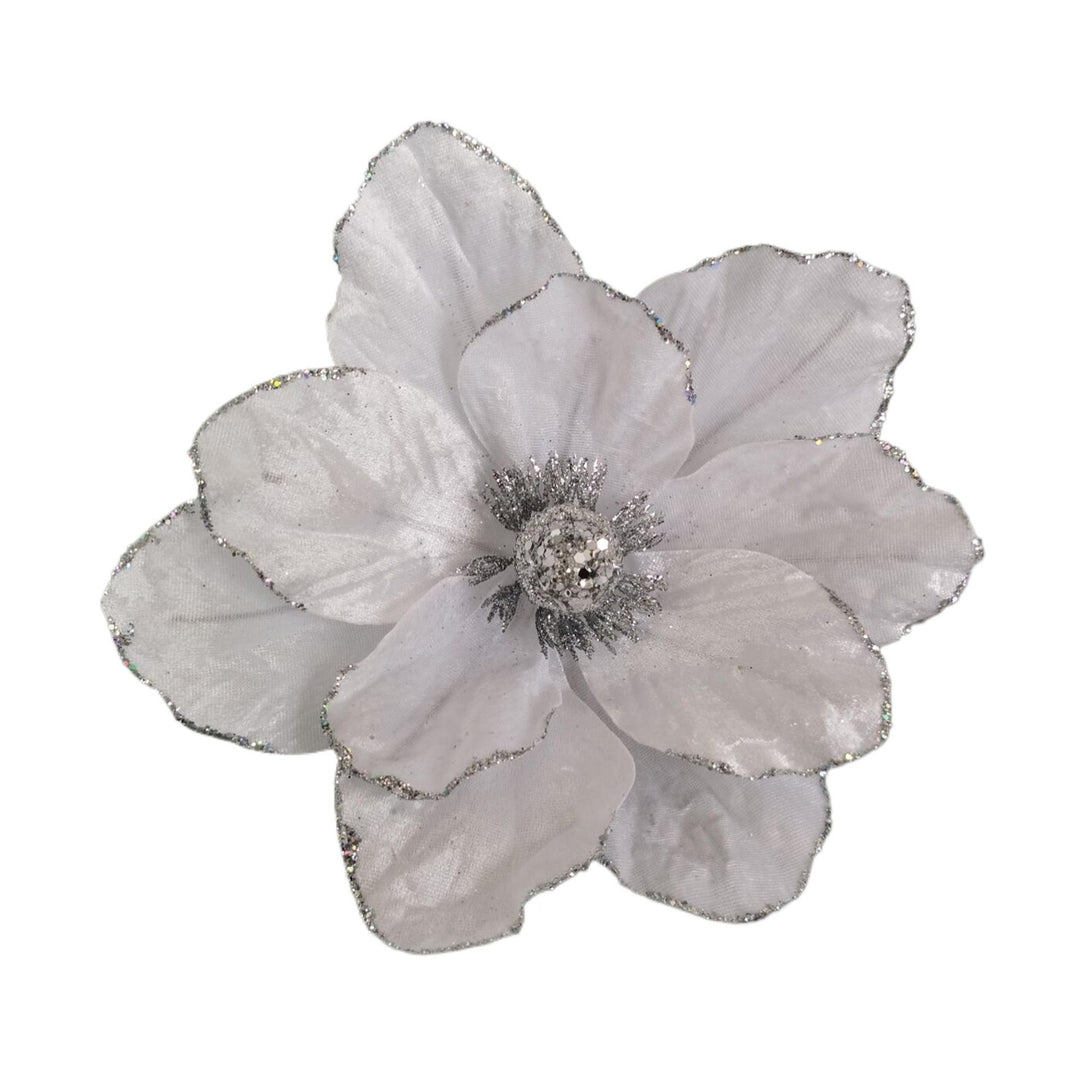 Clip On Velvet Magnolia White 17x18