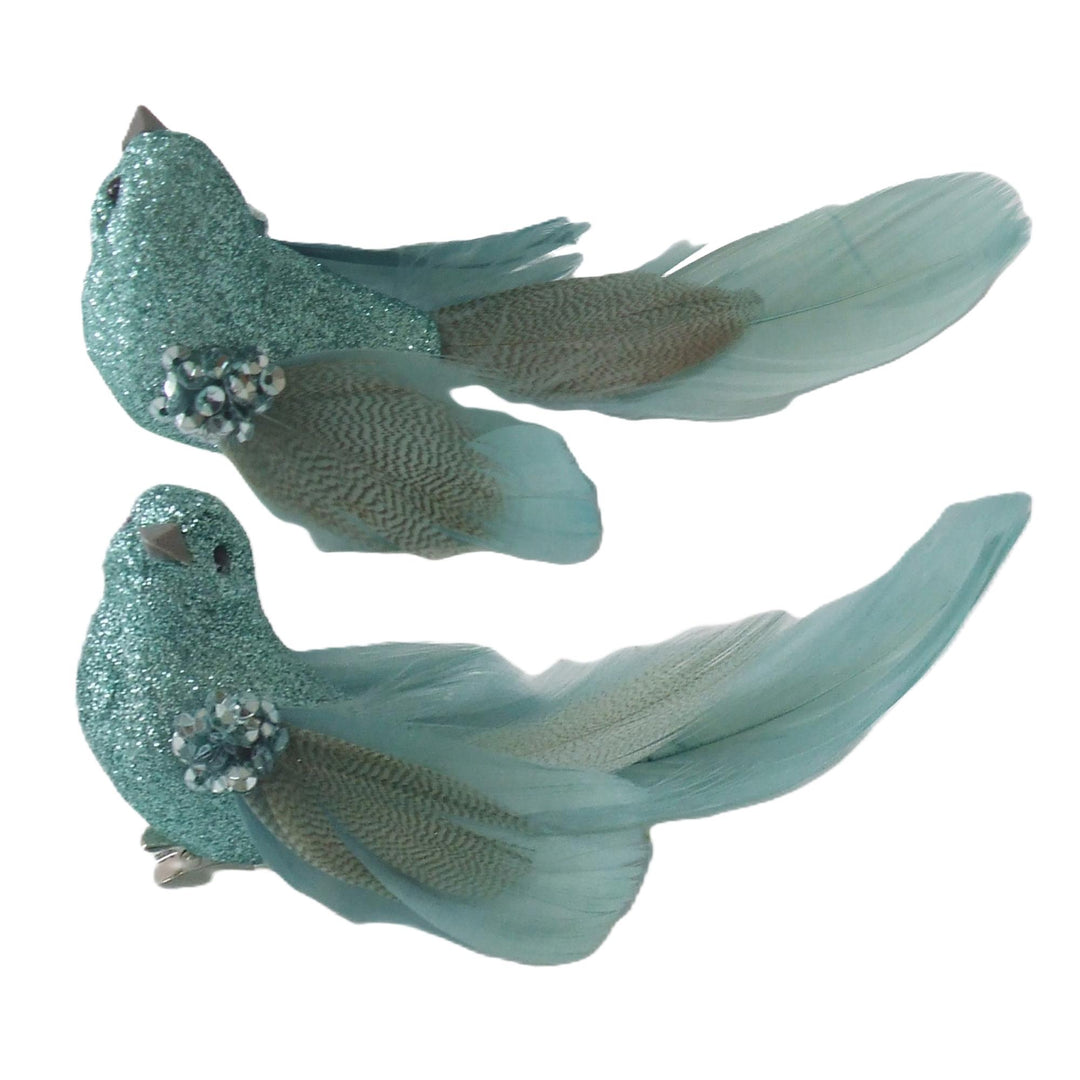 Clip On Bird Tiffany Silver Assorted 14cm