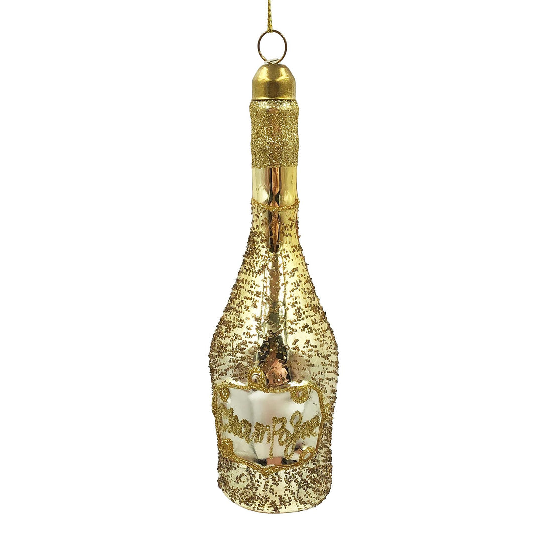 Glass Champagne Bottle Dec 13.5cm