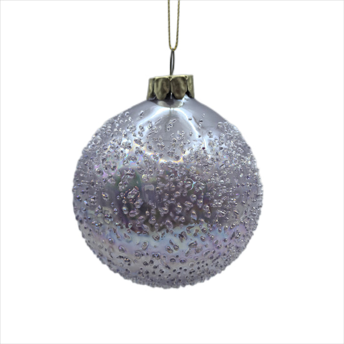 Glass 8cm Bauble Lilac