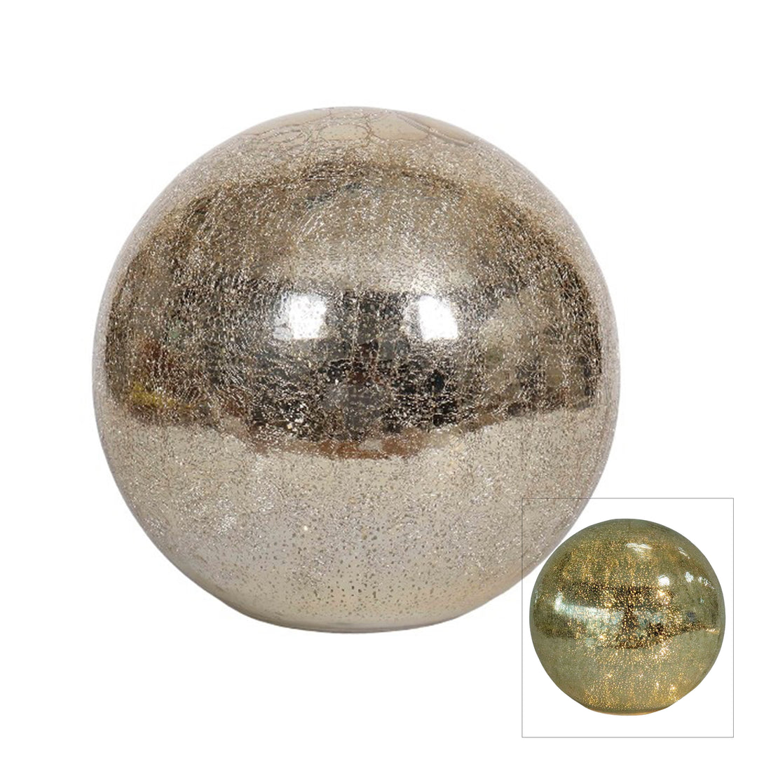 Mercury Glass Led Extra Large Dome Gold 29.5x26.5cm