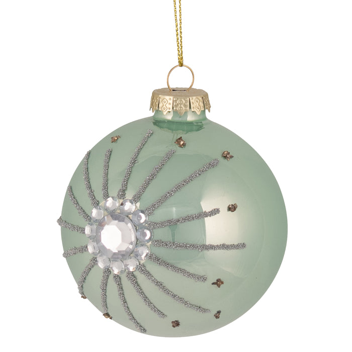 Glass 8cm Bauble Tiffany Starburst