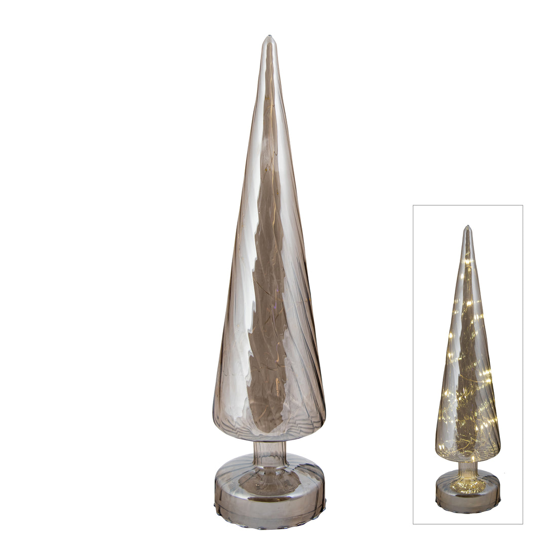 Glass Led Platinum Tree Lge 9x35cm