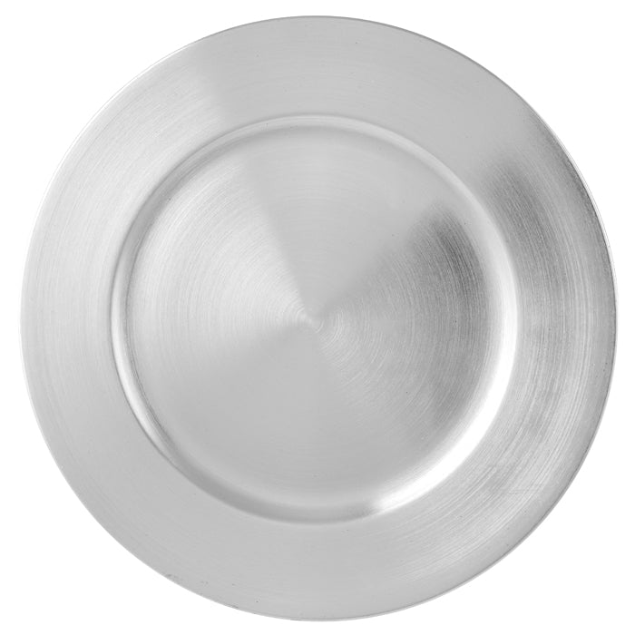 Plastic Classic Charger Plate Silver 33cm
