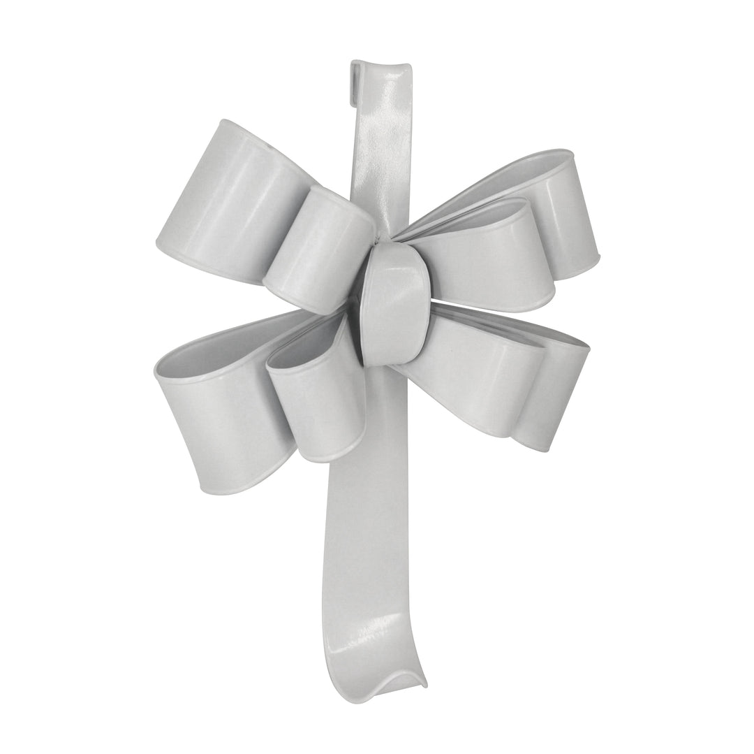 Wreath Hanger Bow Metal 32x44cm White