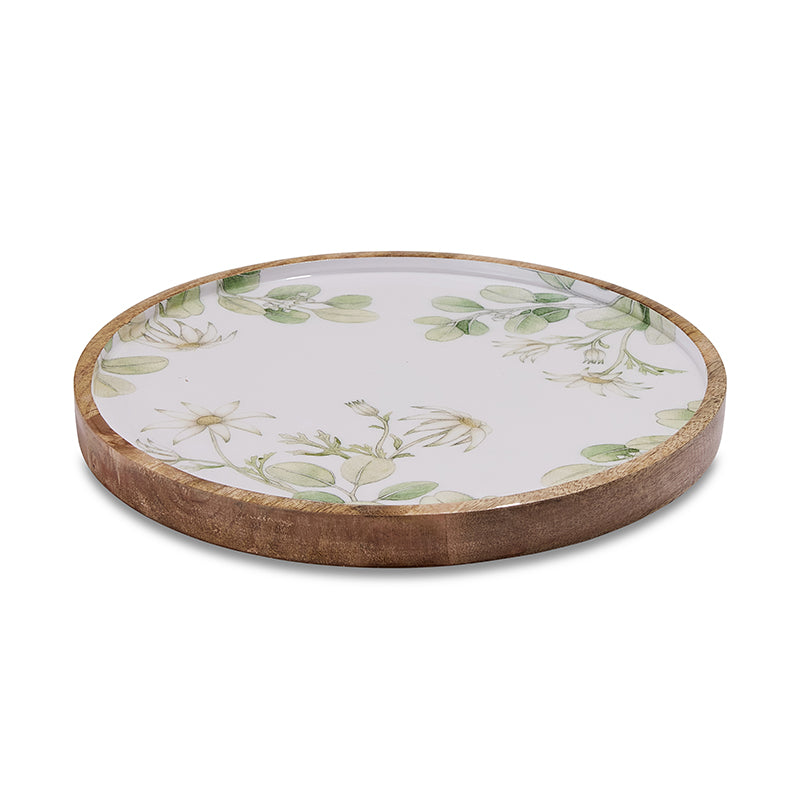 Flannel Flower Round Platter D35X2.5cm