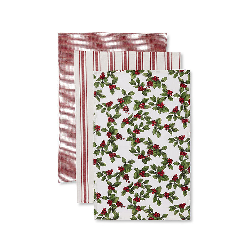 Noelle Red Teatowel Pack 3