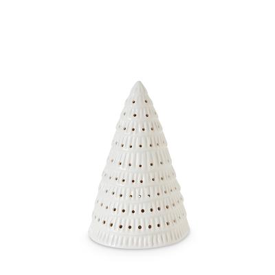 Christmas Tree White Table Decoration Sml D12Xh19Cm