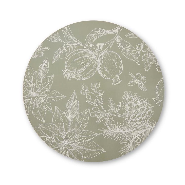 Poinsettia Round Placemat Set 4