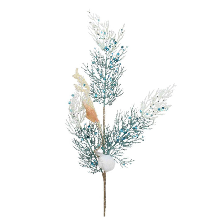 Plastic Aqua Shell Spray Coral Design 64cm