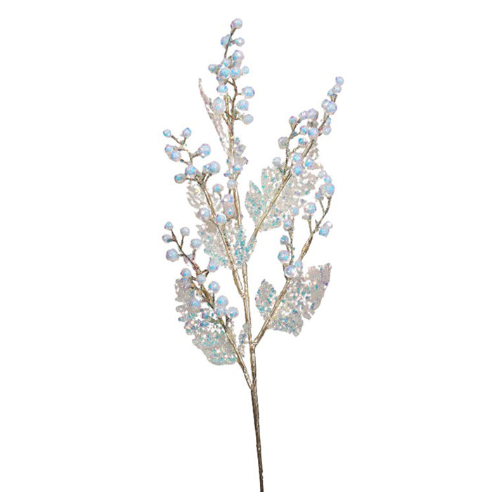 Plastic Berry Spray Chpgne White 71cm