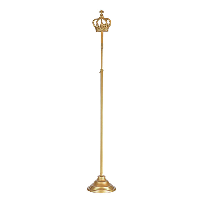 Metal Crown Design Wreath Stand Gold 15x15x73