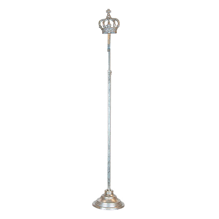 Metal Crown Design Wreath Stand Silver 15x73cm